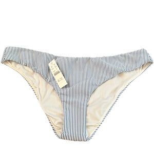 NWT J. Crew Blue And White Striped Bikini Swim Bottoms Only XL